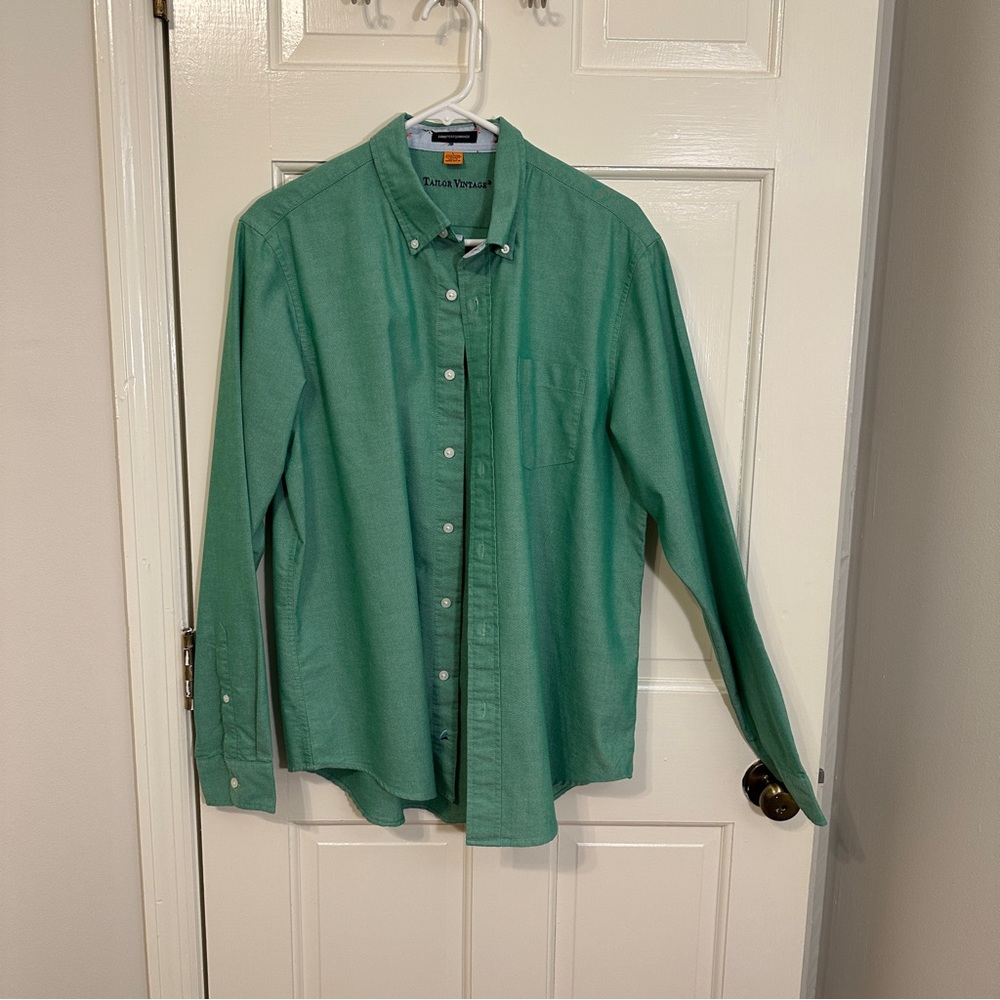 Green Casual Dress Shirt